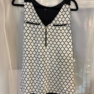 Express black and white patterned top